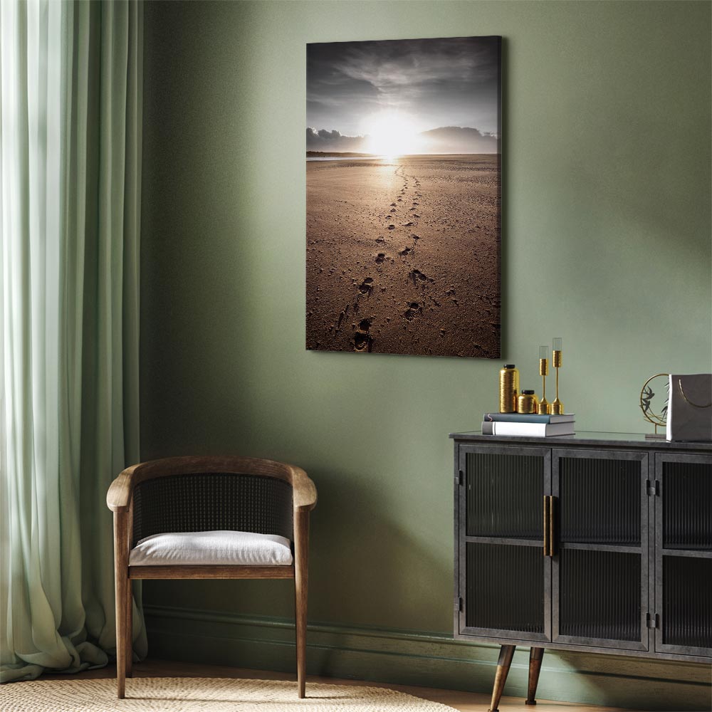 Beach Path Sky Sea Landscape Canvas Print