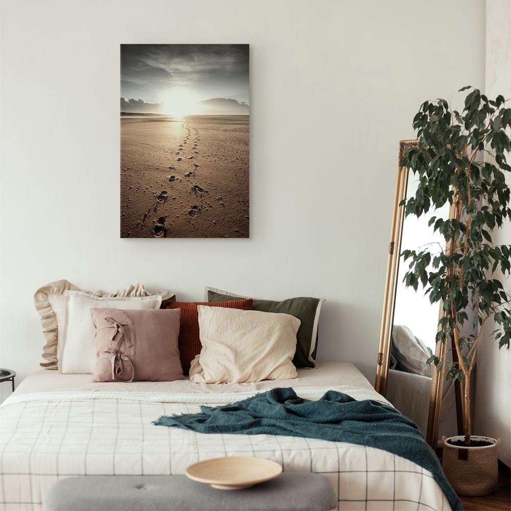 Beach Path Sky Sea Landscape Canvas Print