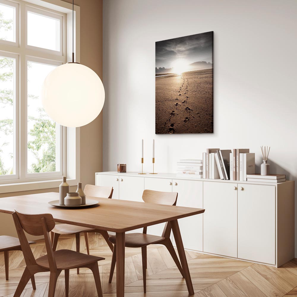 Beach Path Sky Sea Landscape Canvas Print