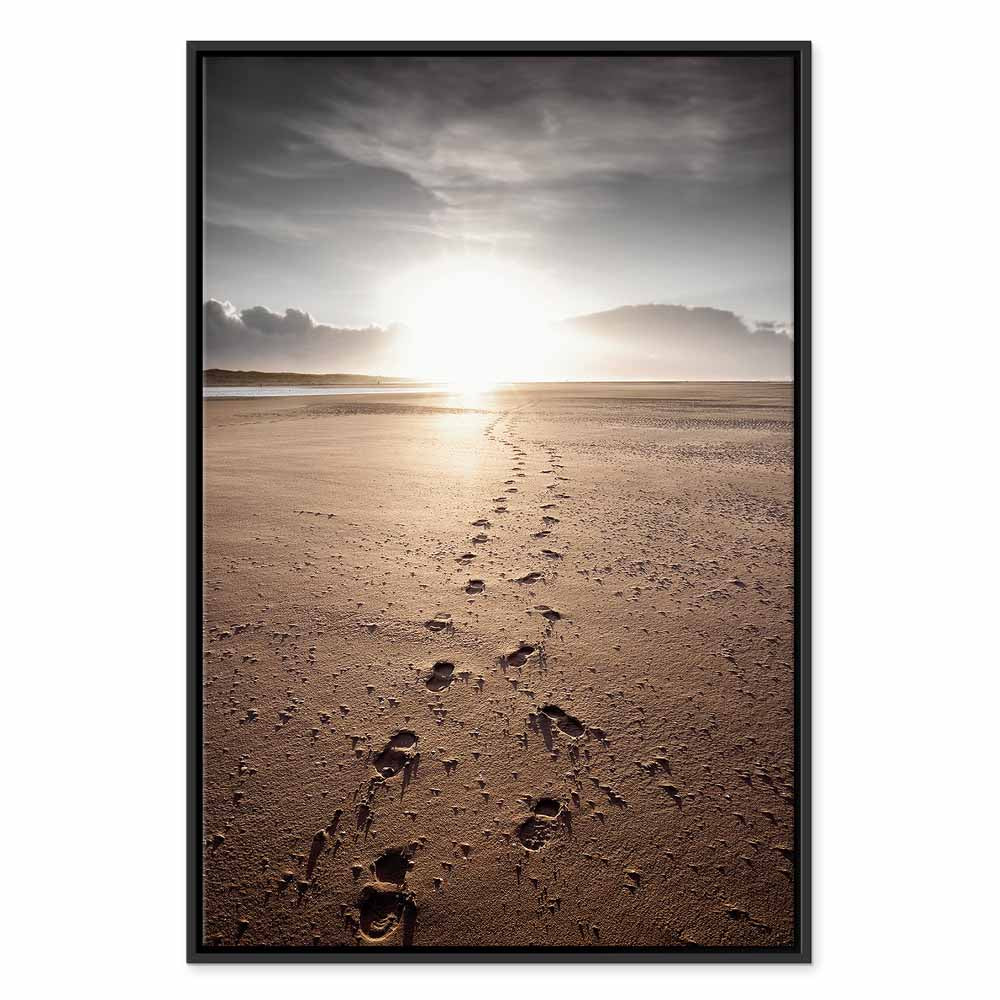 Beach Path Sky Sea Landscape Canvas Print