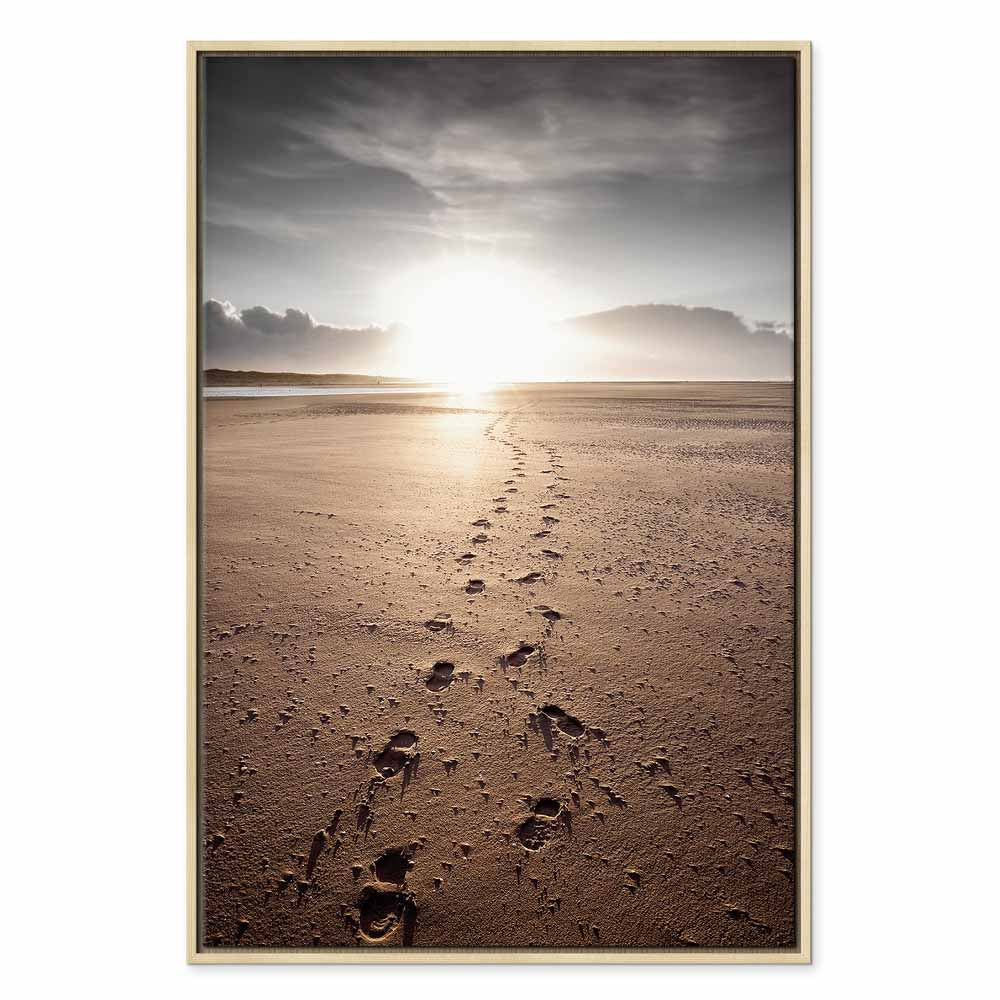 Beach Path Sky Sea Landscape Canvas Print