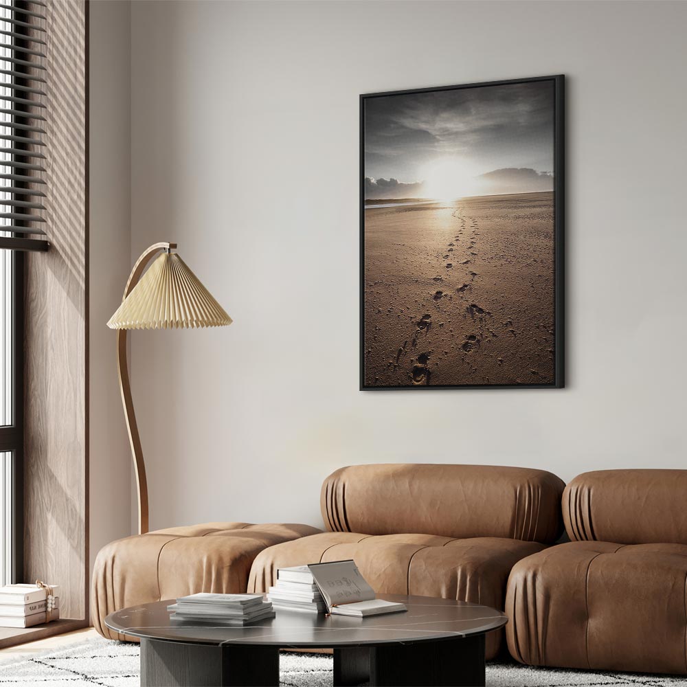 Beach Path Sky Sea Landscape Canvas Print