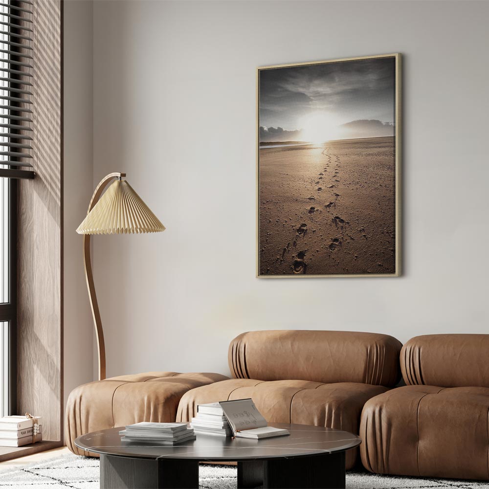 Beach Path Sky Sea Landscape Canvas Print