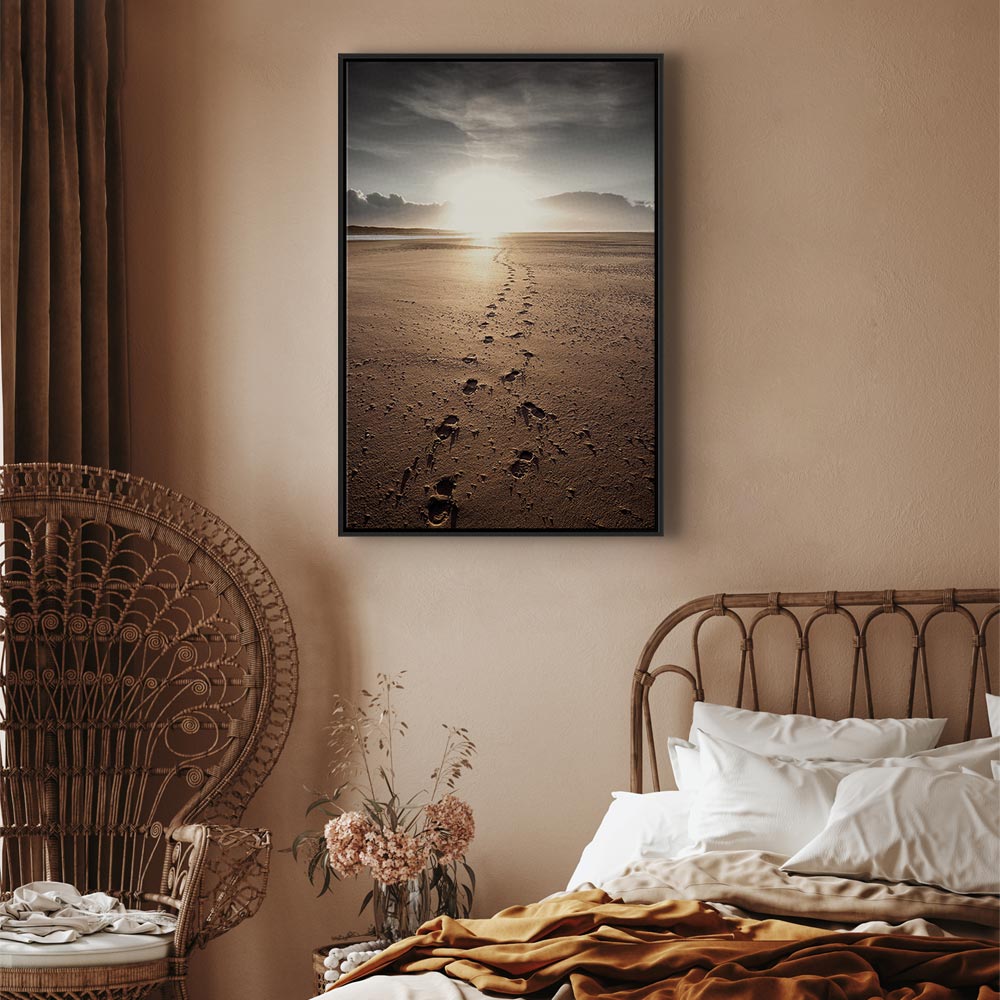 Beach Path Sky Sea Landscape Canvas Print