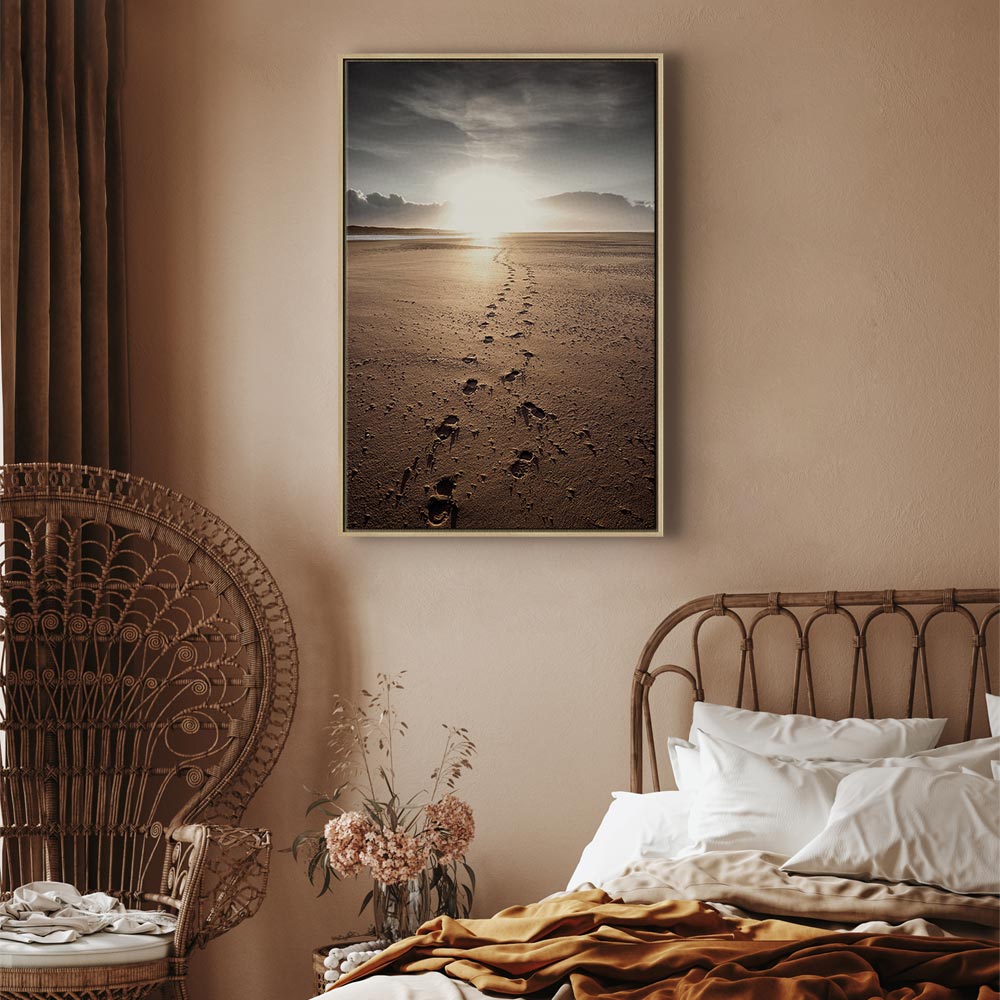 Beach Path Sky Sea Landscape Canvas Print