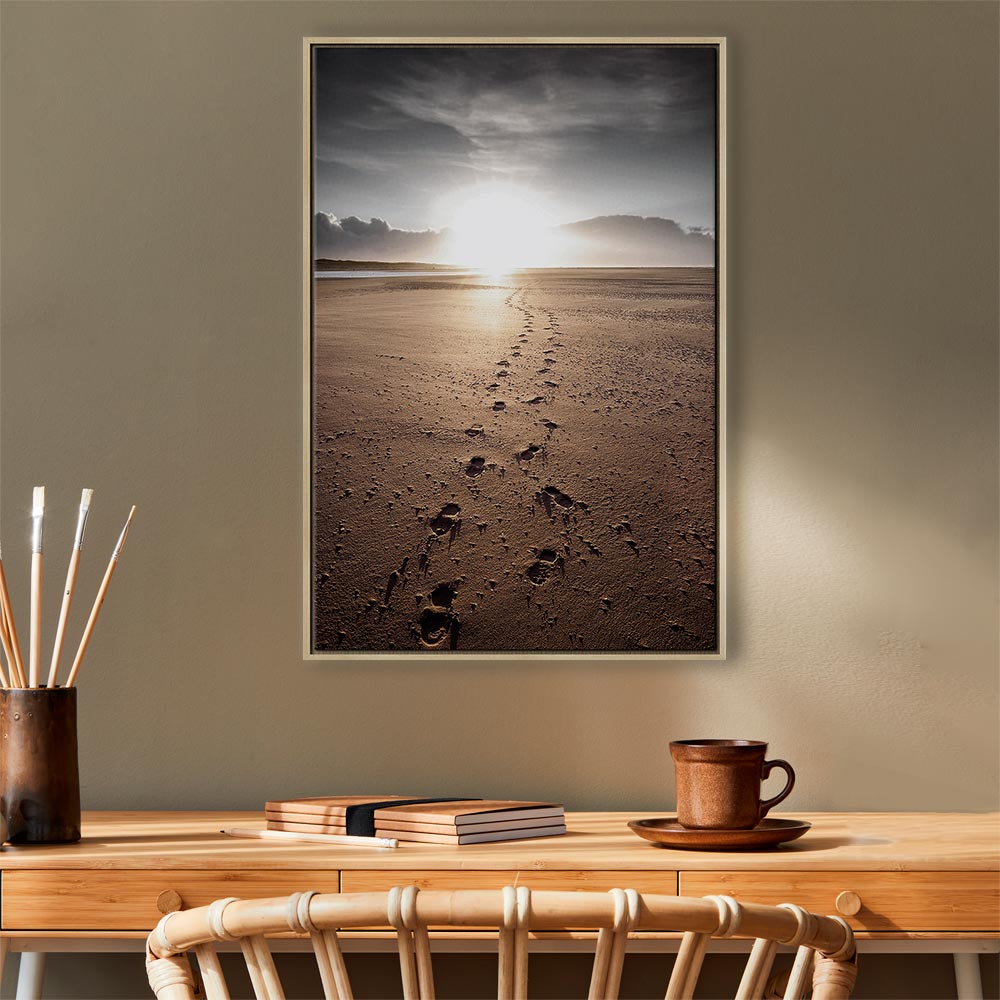 Beach Path Sky Sea Landscape Canvas Print