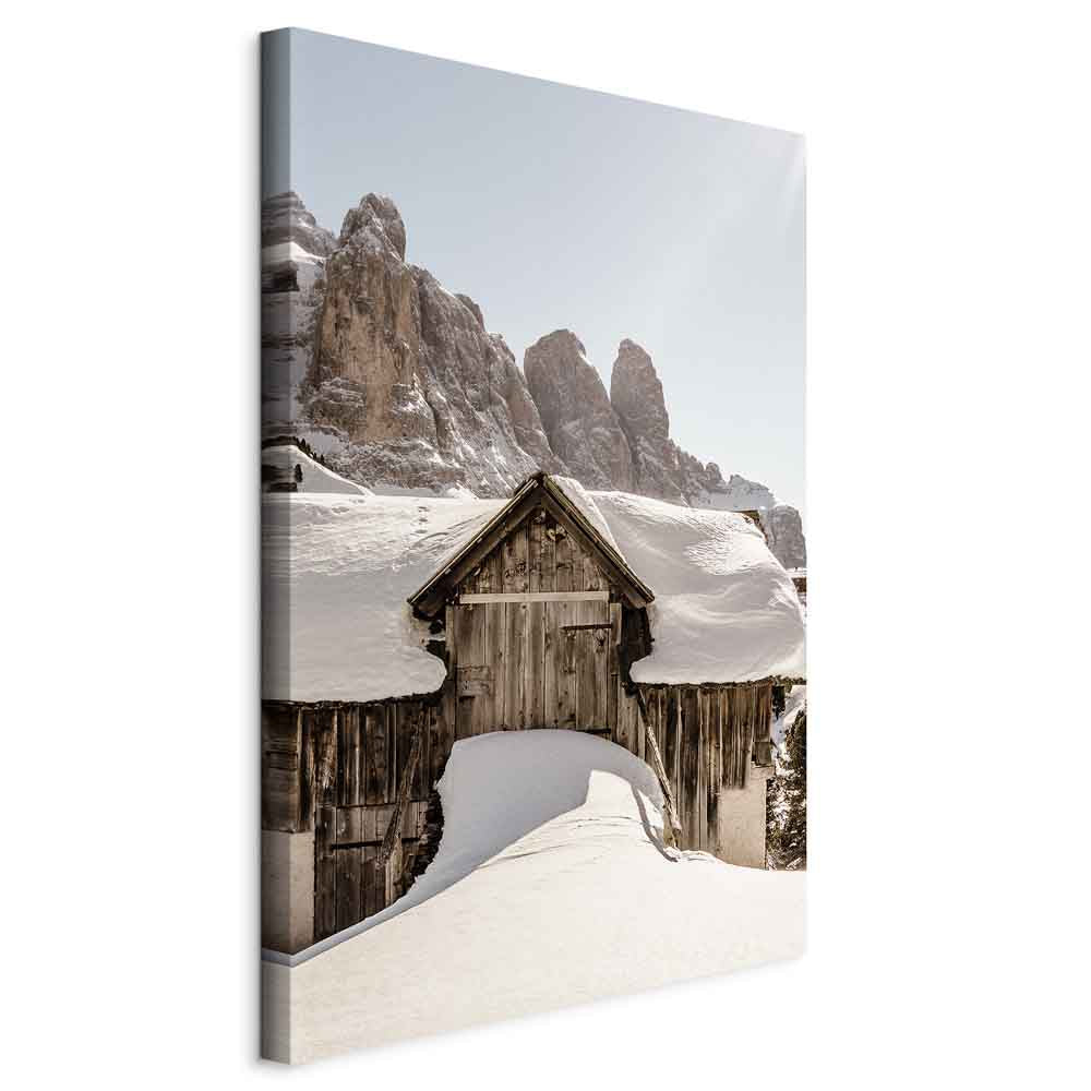 Dolomites Winter Landscape Vertical Canvas Print