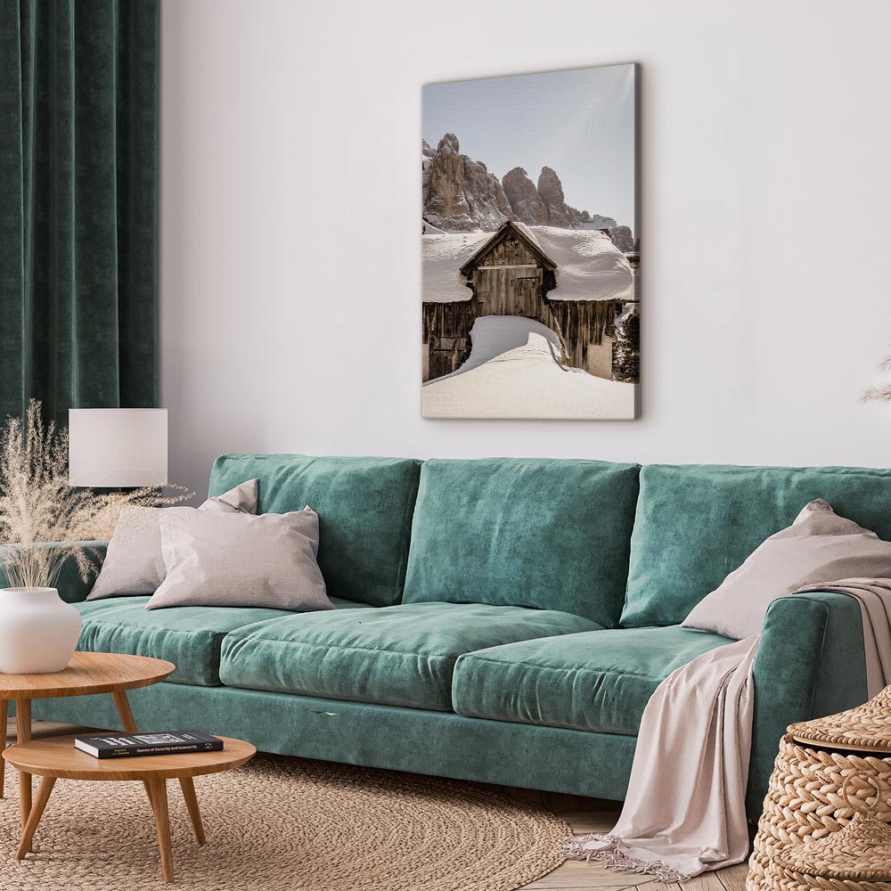 Dolomites Winter Landscape Vertical Canvas Print