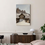 Dolomites Winter Landscape Vertical Canvas Print