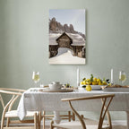 Dolomites Winter Landscape Vertical Canvas Print