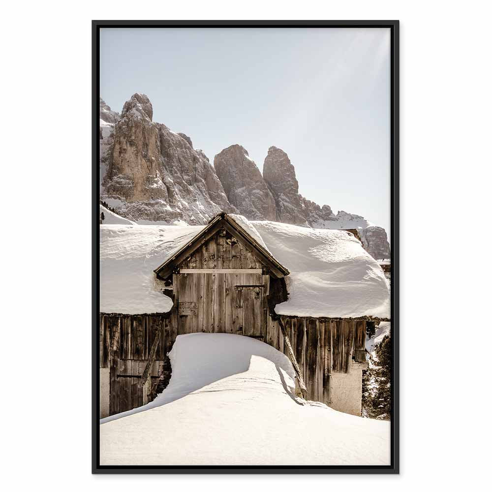 Dolomites Winter Landscape Vertical Canvas Print