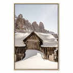 Dolomites Winter Landscape Vertical Canvas Print