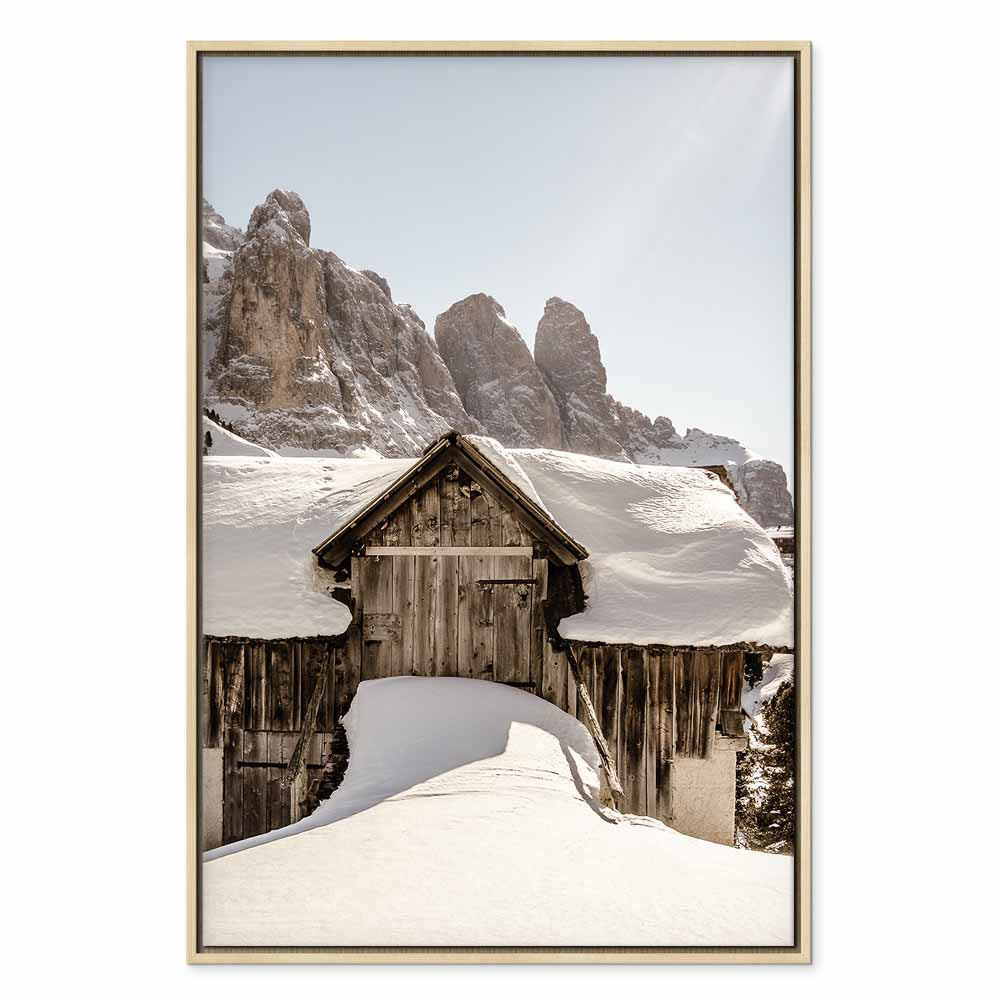 Dolomites Winter Landscape Vertical Canvas Print