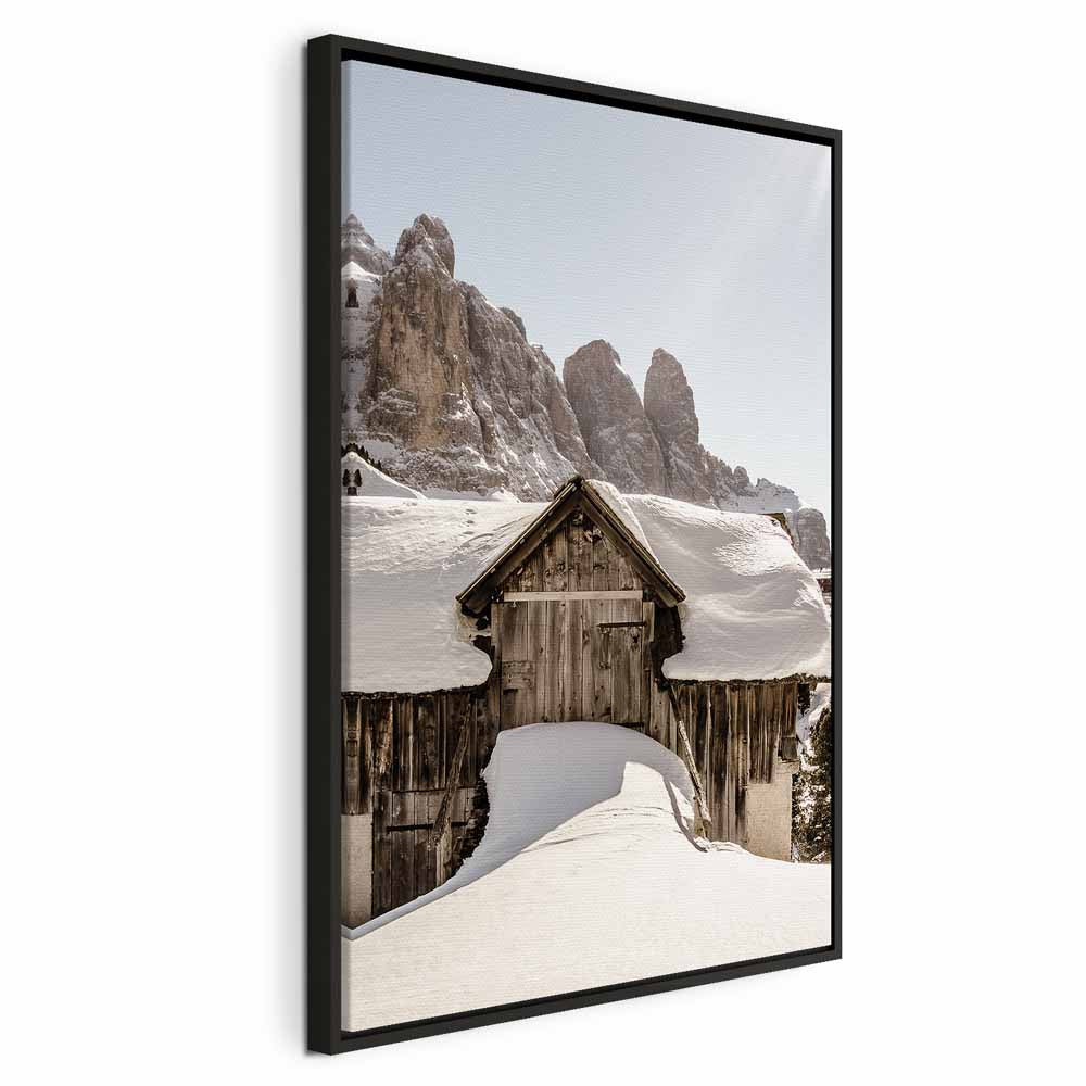 Dolomites Winter Landscape Vertical Canvas Print