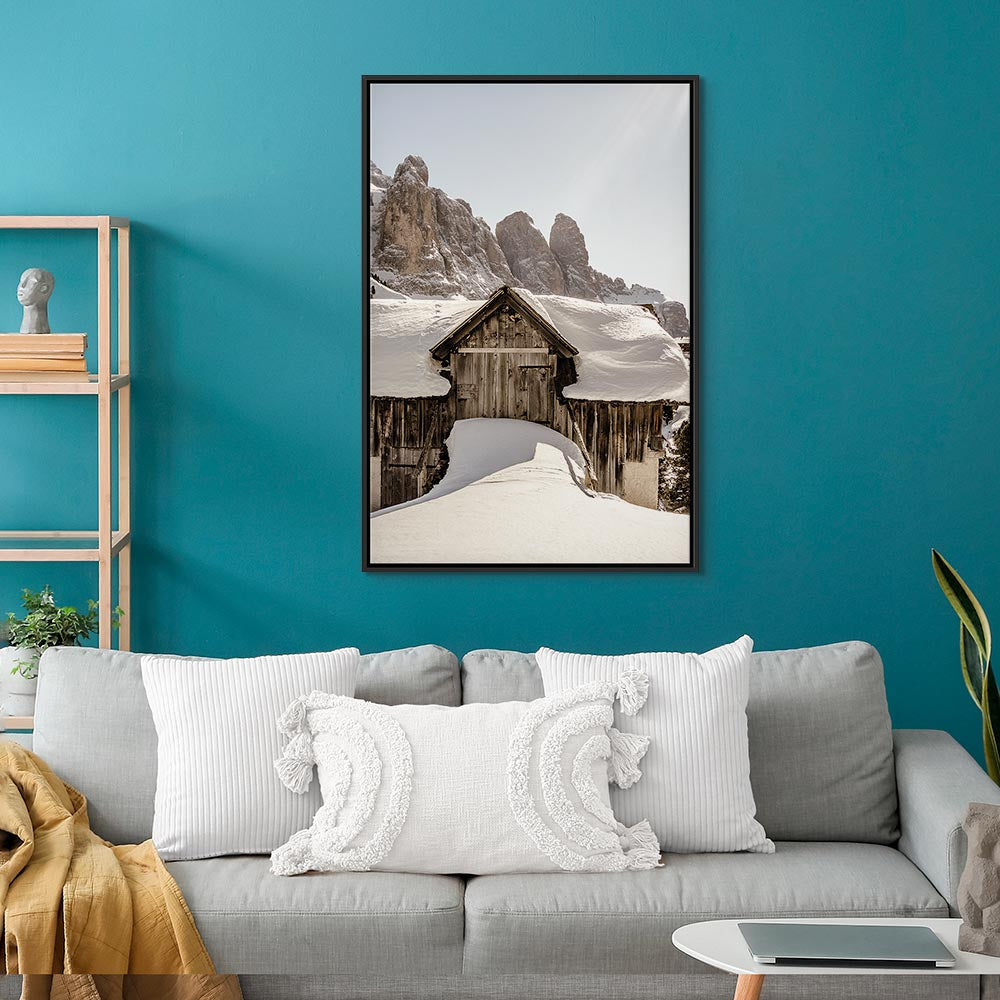 Dolomites Winter Landscape Vertical Canvas Print