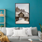 Dolomites Winter Landscape Vertical Canvas Print