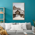 Dolomites Winter Landscape Vertical Canvas Print