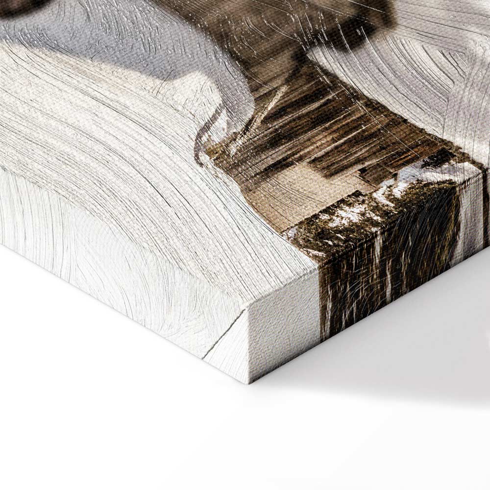 Dolomites Winter Landscape Vertical Canvas Print