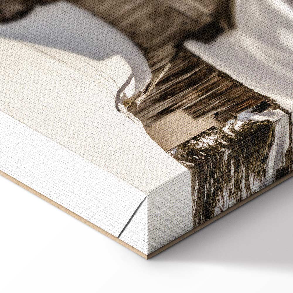 Dolomites Winter Landscape Vertical Canvas Print