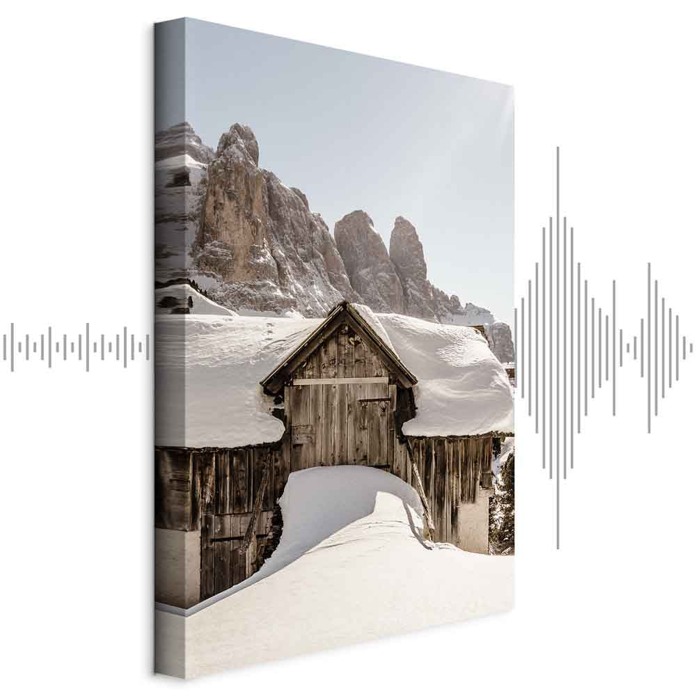 Dolomites Winter Landscape Vertical Canvas Print