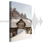 Dolomites Winter Landscape Vertical Canvas Print