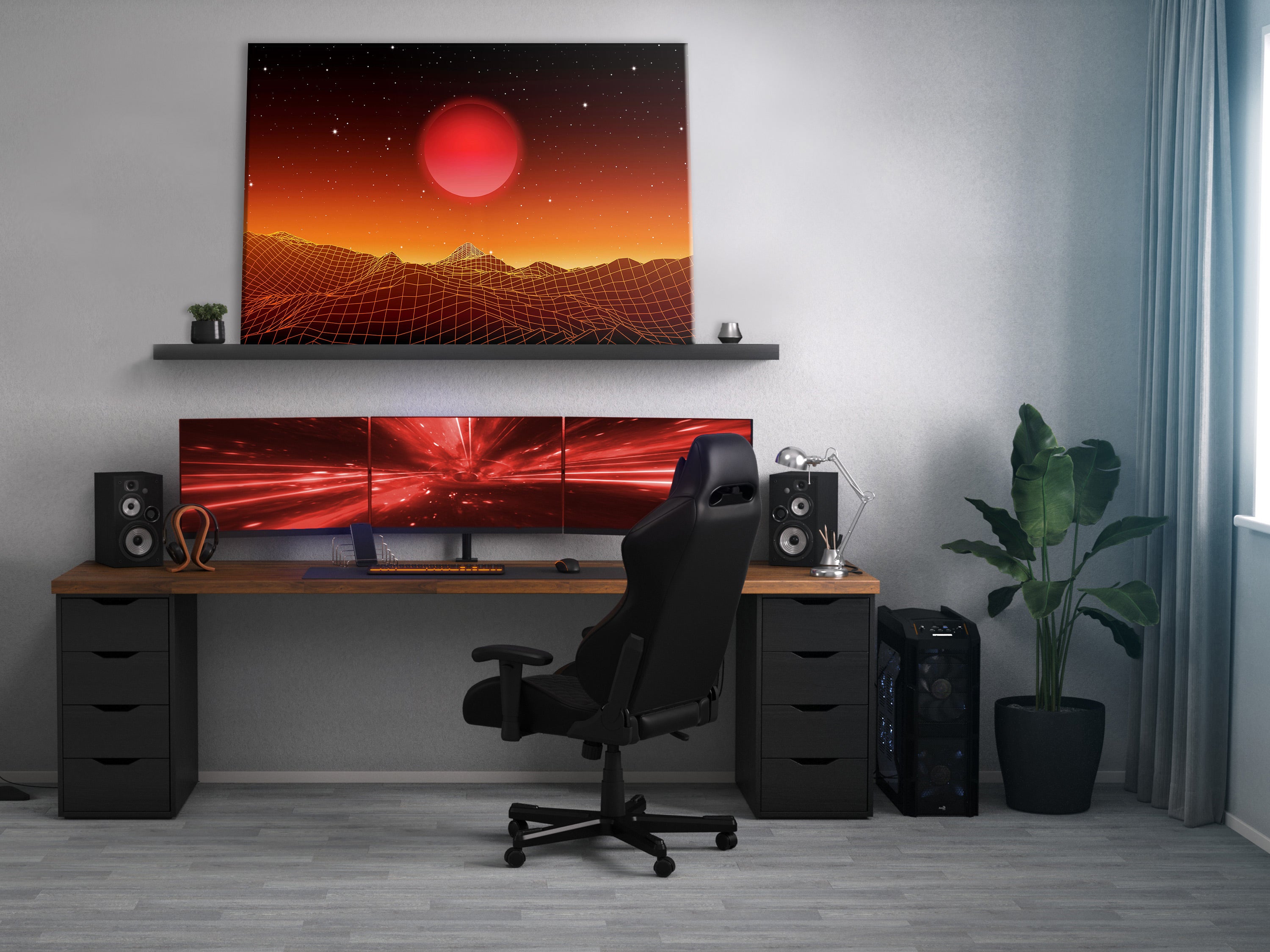 Canvas Print Futuristic Landscape 1 Part Wide