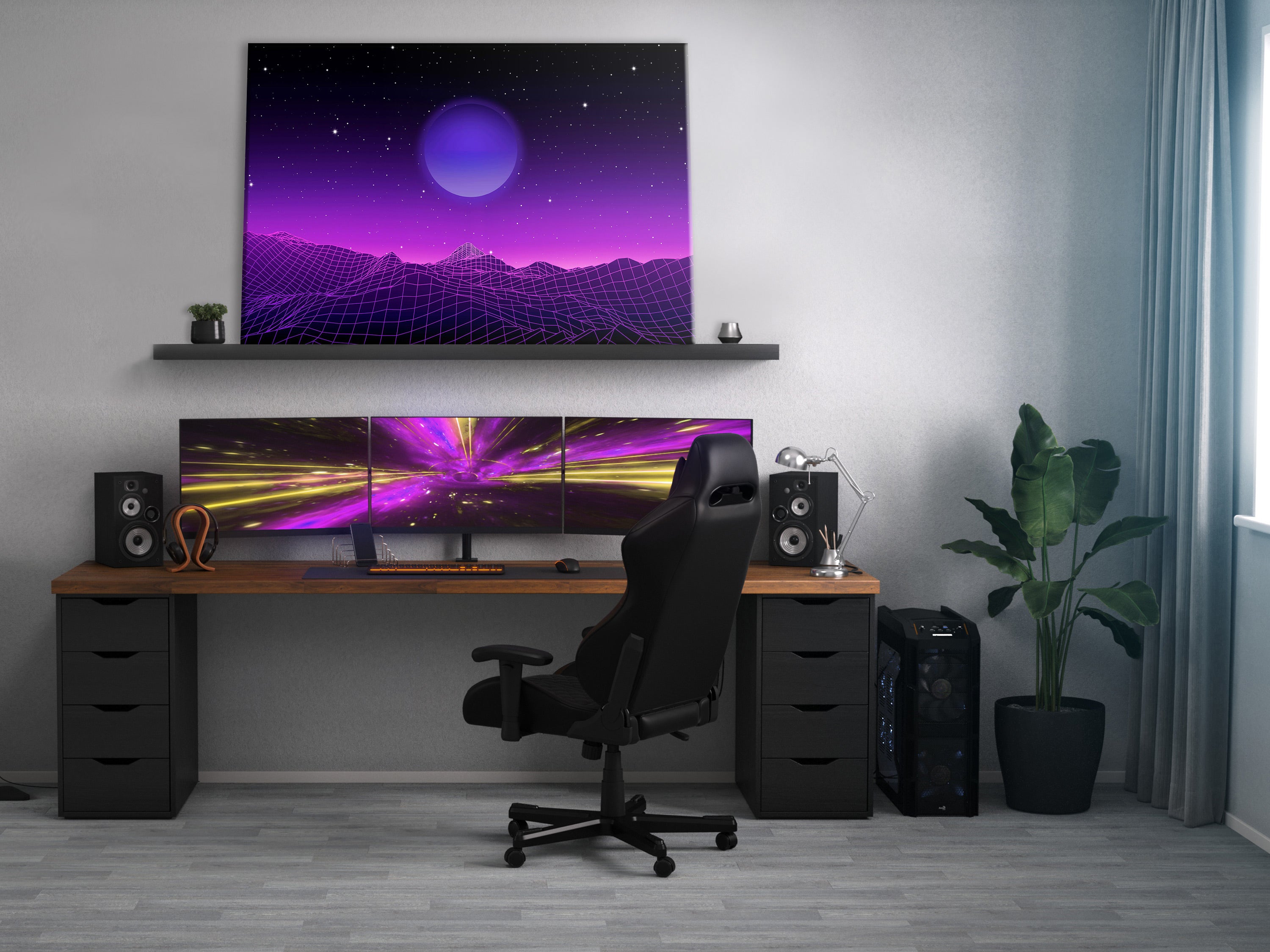 Canvas Print Futuristic Landscape 2 Wide (1 Part)