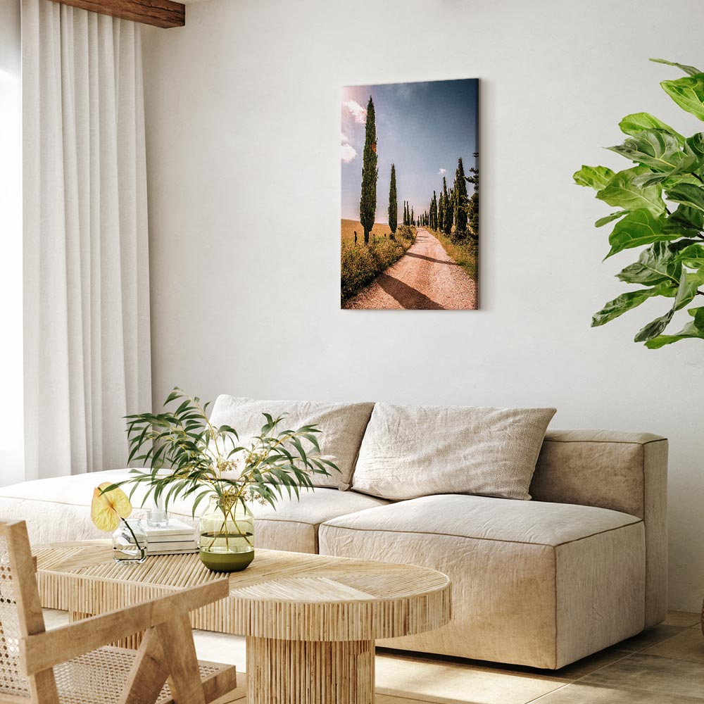 Italian Cypress Trees Landscape Canvas Print