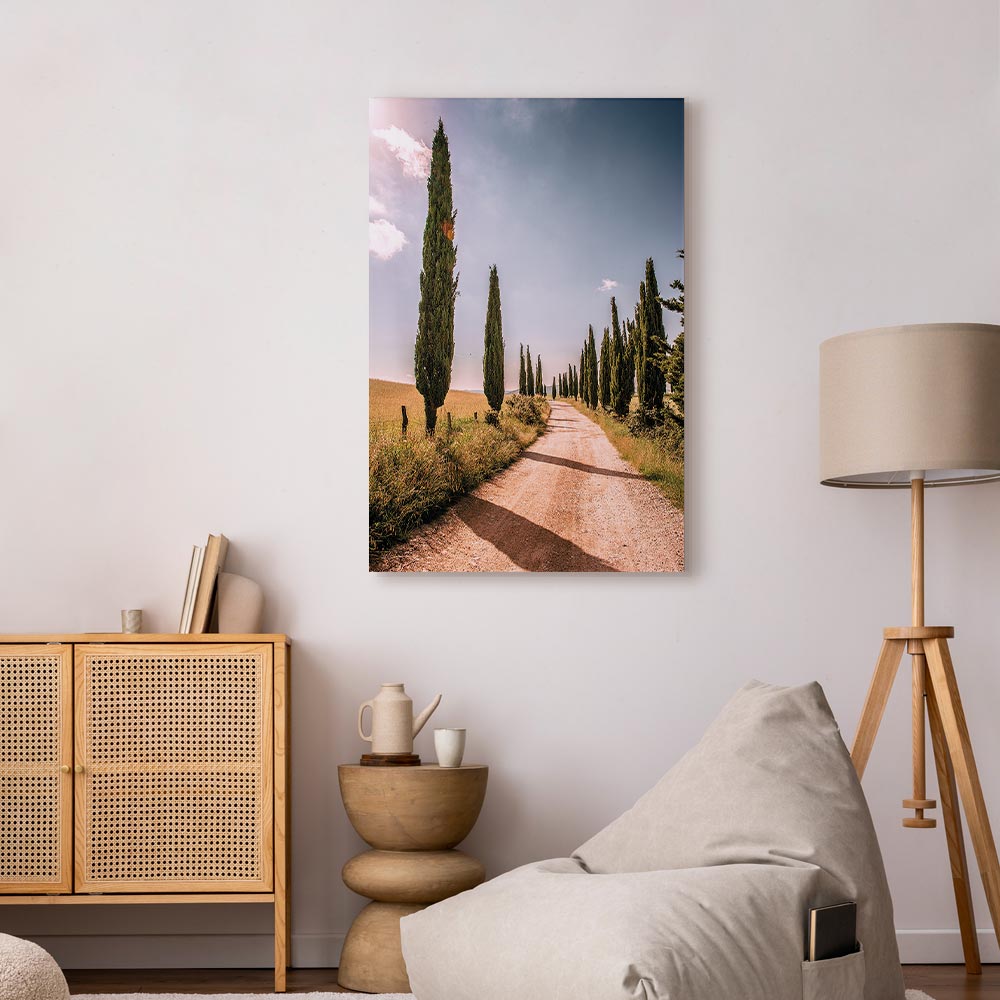 Italian Cypress Trees Landscape Canvas Print