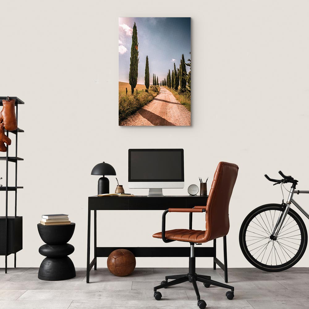 Italian Cypress Trees Landscape Canvas Print