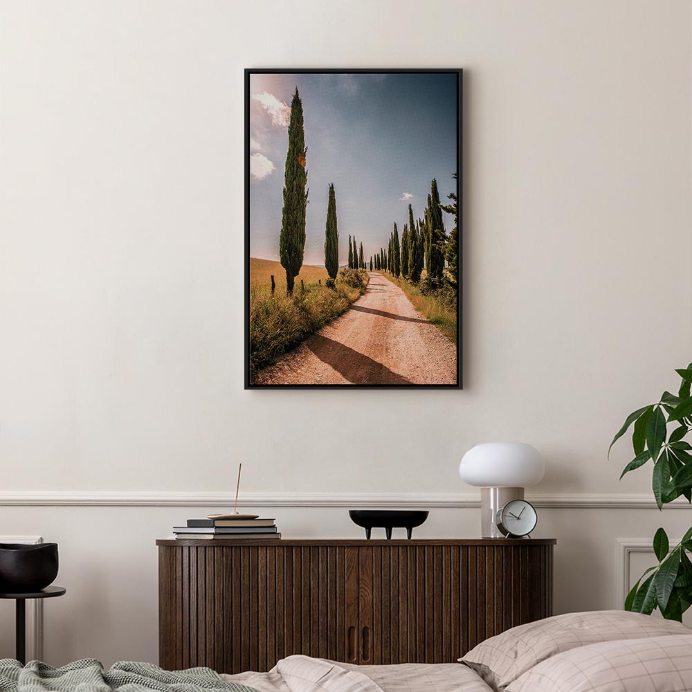 Italian Cypress Trees Landscape Canvas Print