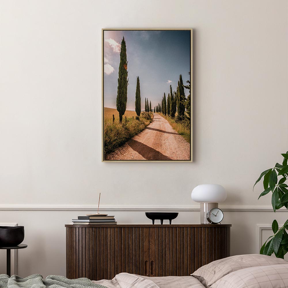 Italian Cypress Trees Landscape Canvas Print