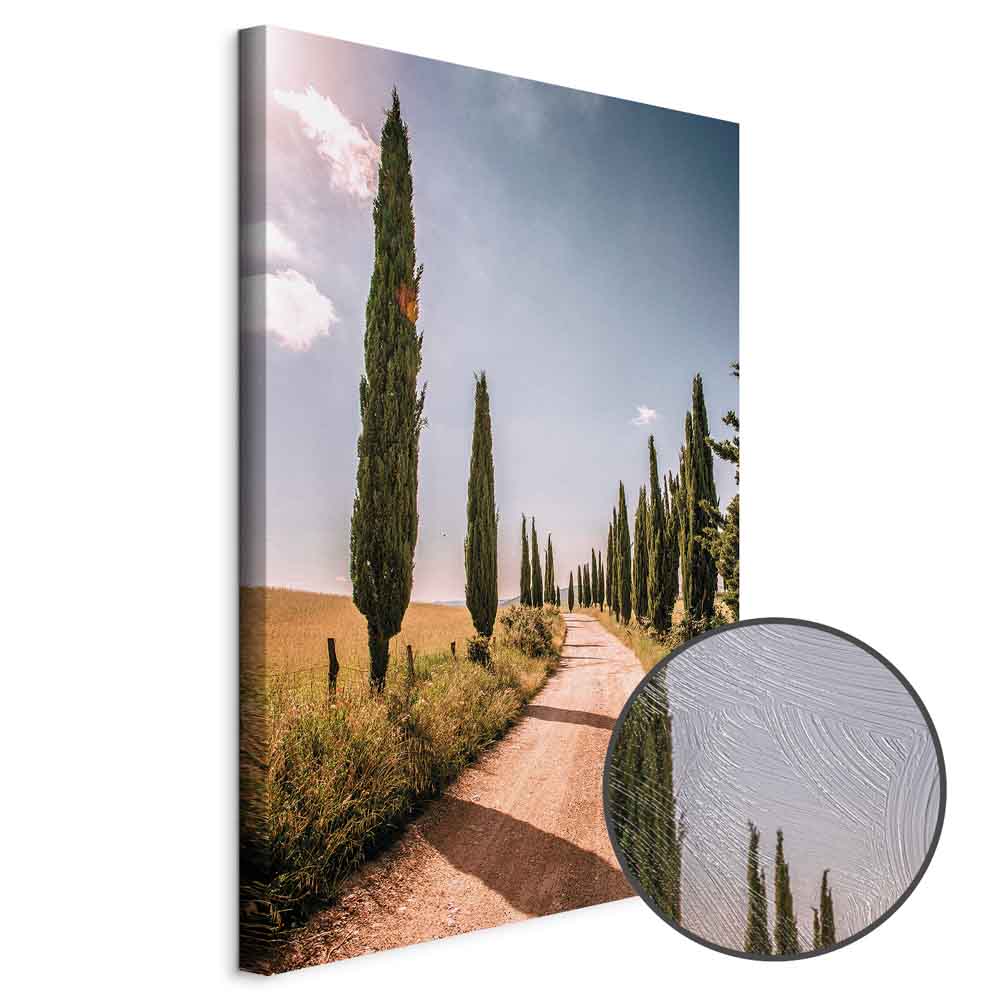 Italian Cypress Trees Landscape Canvas Print