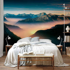 Misty Mountain Clouds Landscape Wall Mural