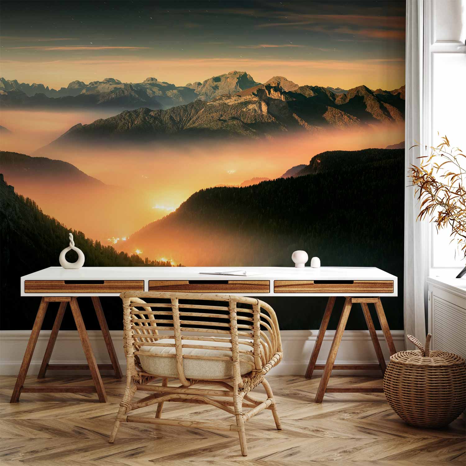 Mountain Clouds Landscape Wall Mural