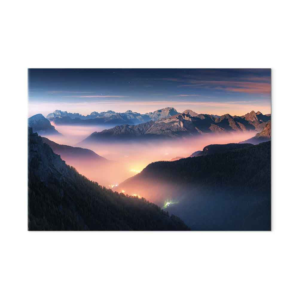 Mountain Clouds Landscape Canvas Print