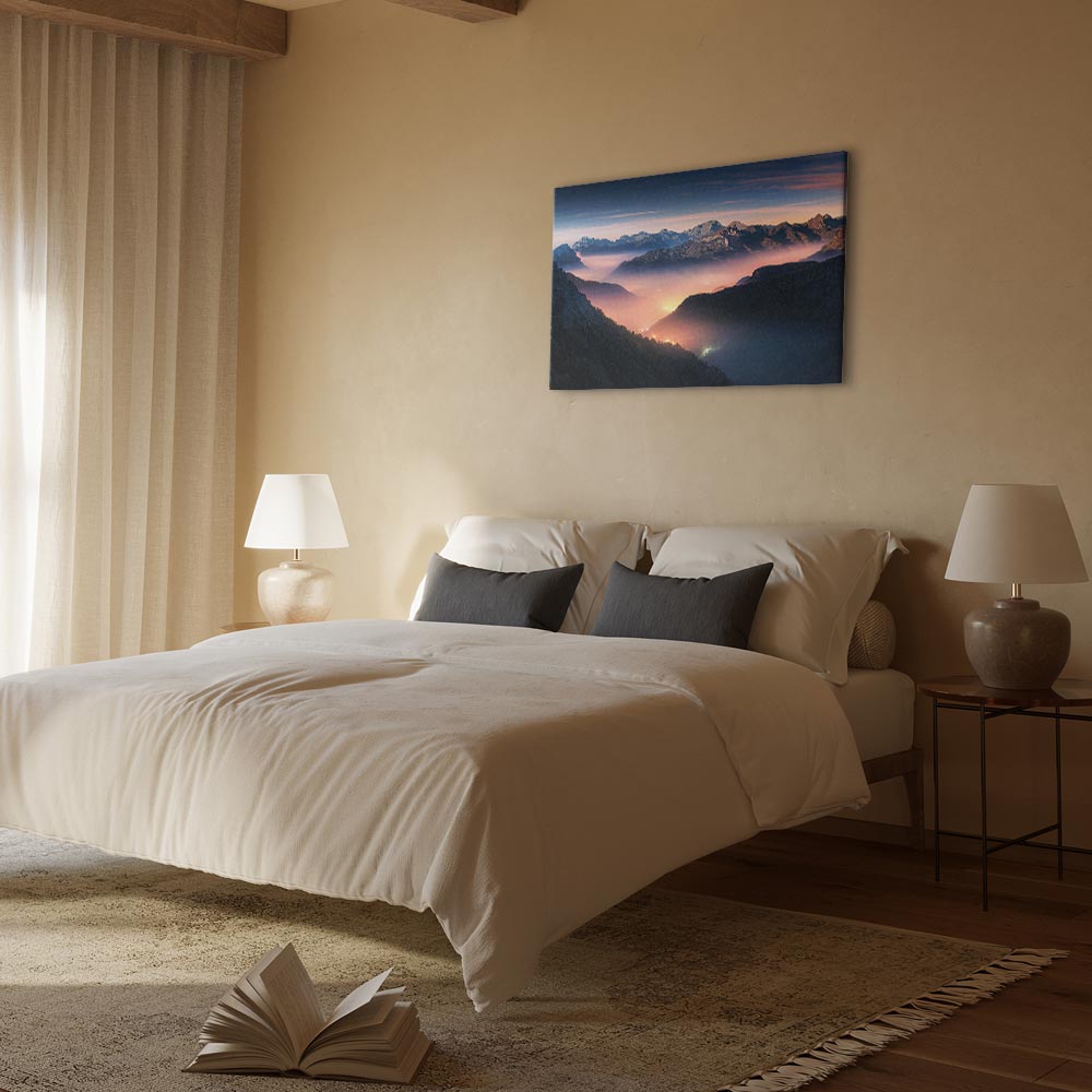 Mountain Clouds Landscape Canvas Print