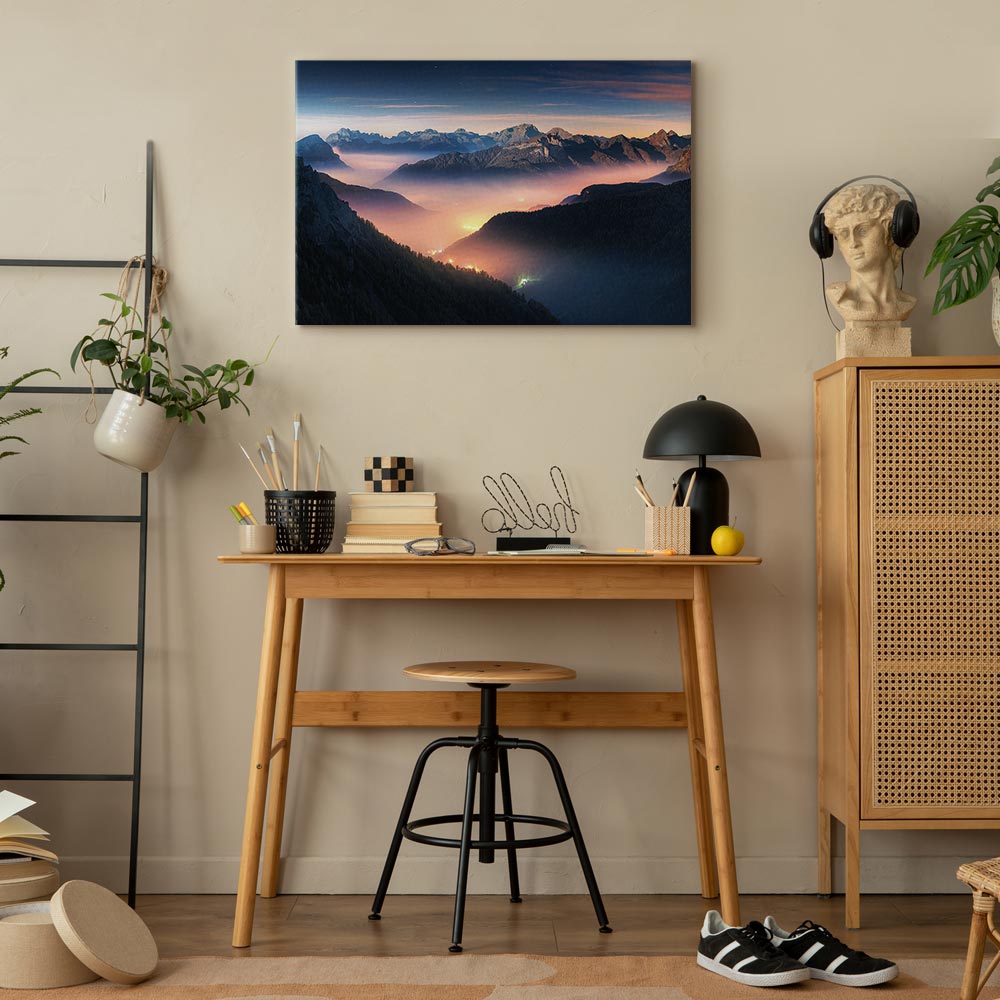 Mountain Clouds Landscape Canvas Print