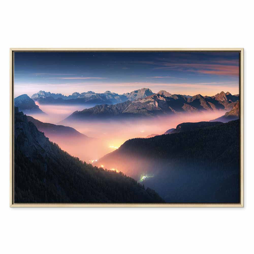 Mountain Clouds Landscape Canvas Print