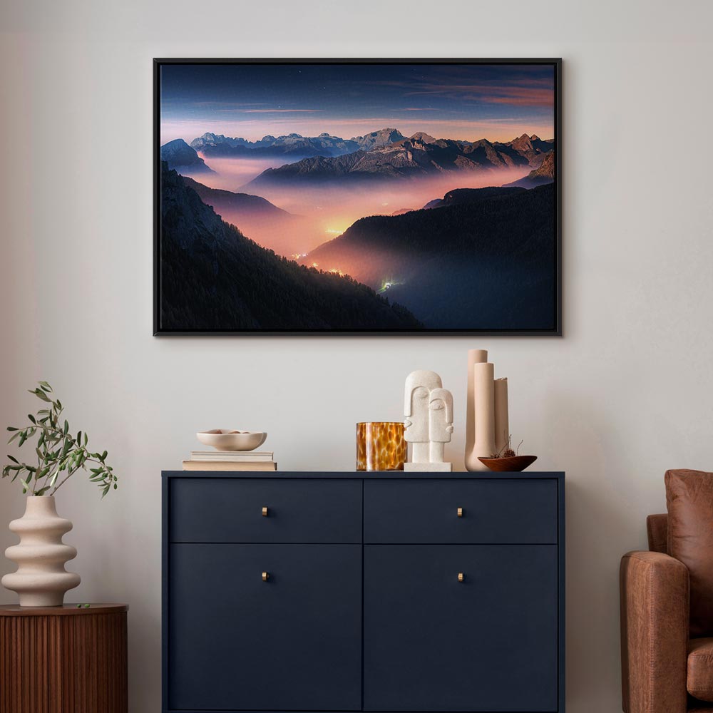Mountain Clouds Landscape Canvas Print