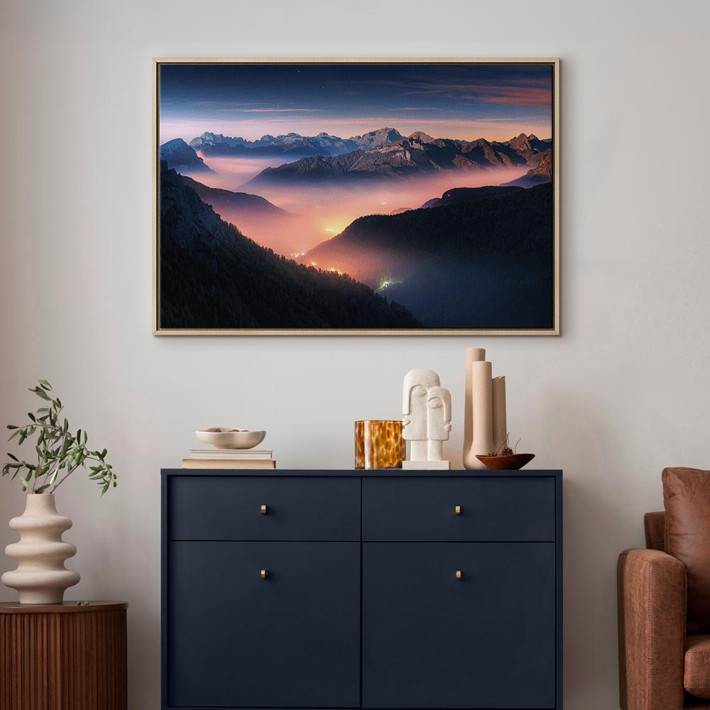 Mountain Clouds Landscape Canvas Print