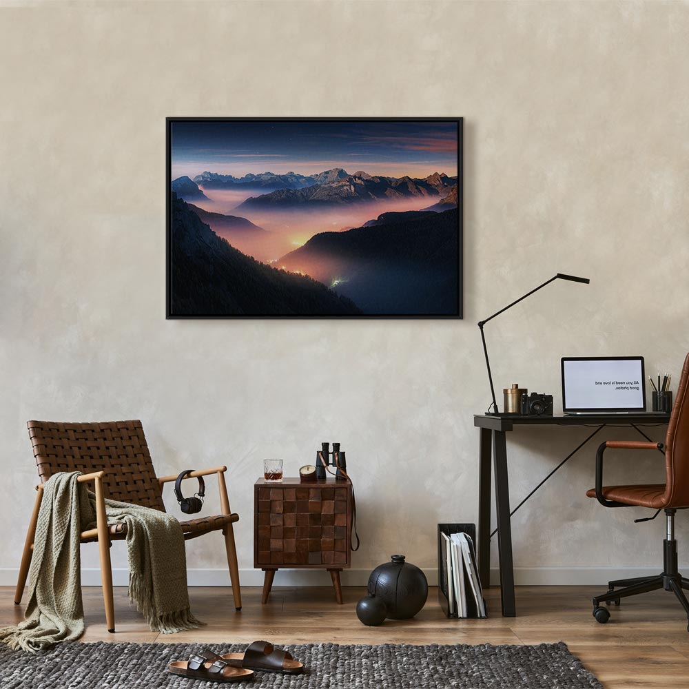 Mountain Clouds Landscape Canvas Print