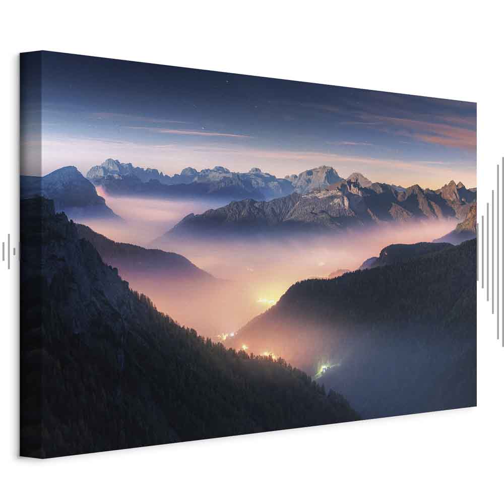 Mountain Clouds Landscape Canvas Print