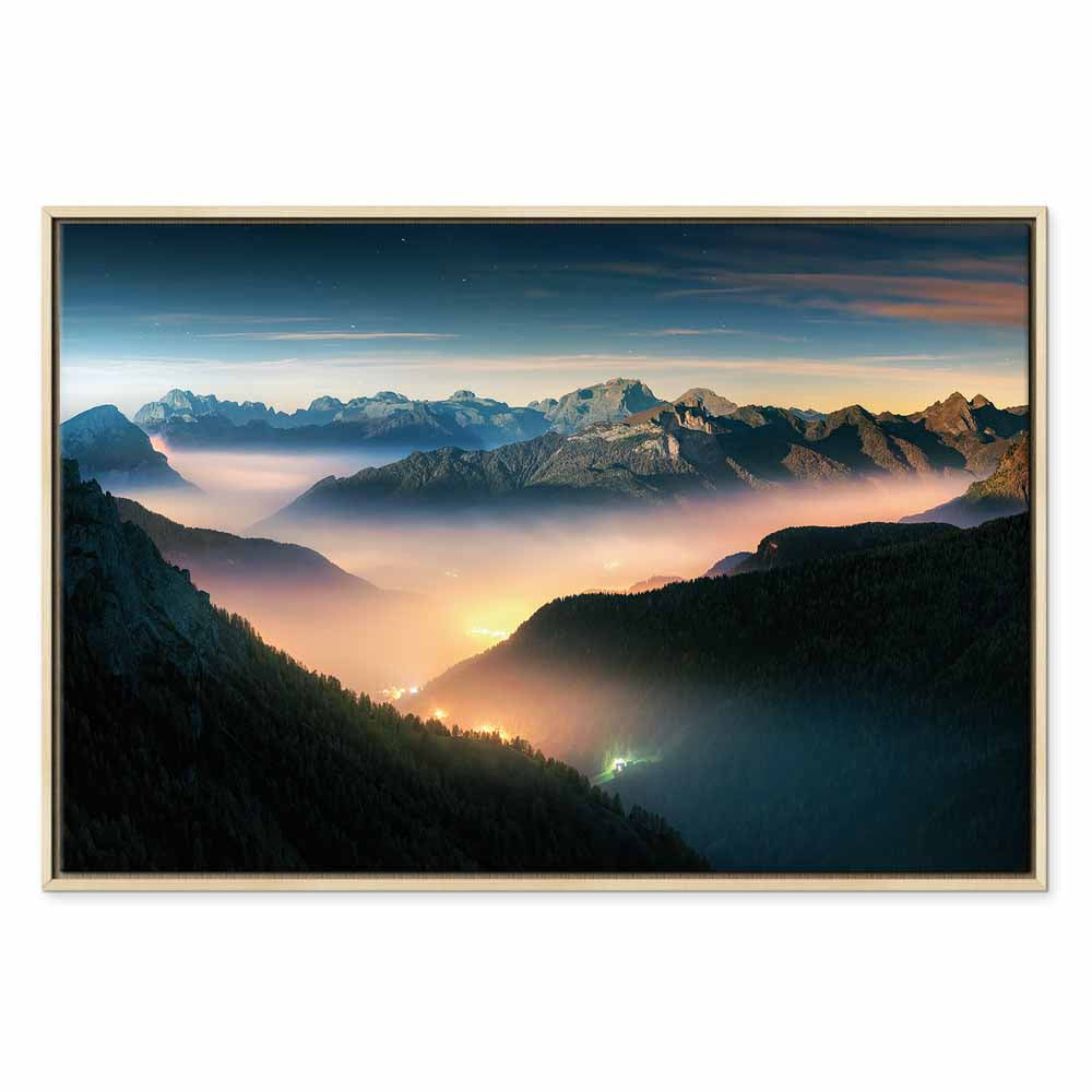 Misty Mountain Clouds Landscape Canvas Print