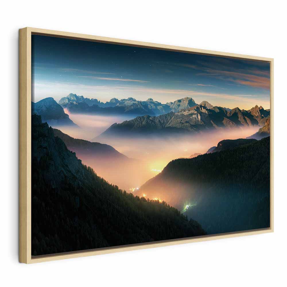 Misty Mountain Clouds Landscape Canvas Print