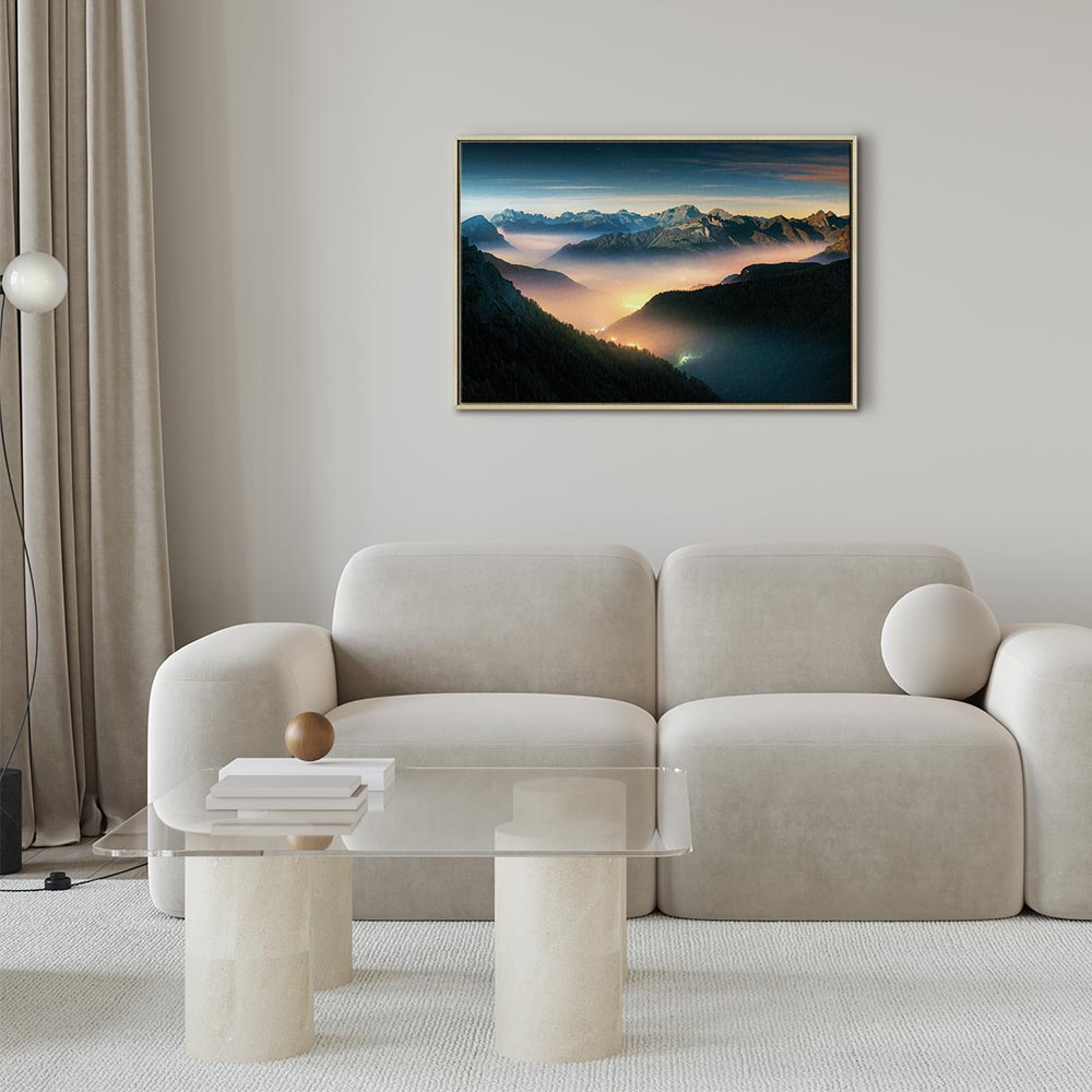 Misty Mountain Clouds Landscape Canvas Print