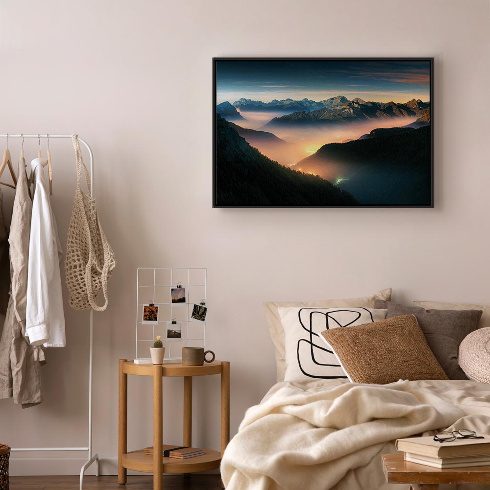 Misty Mountain Clouds Landscape Canvas Print