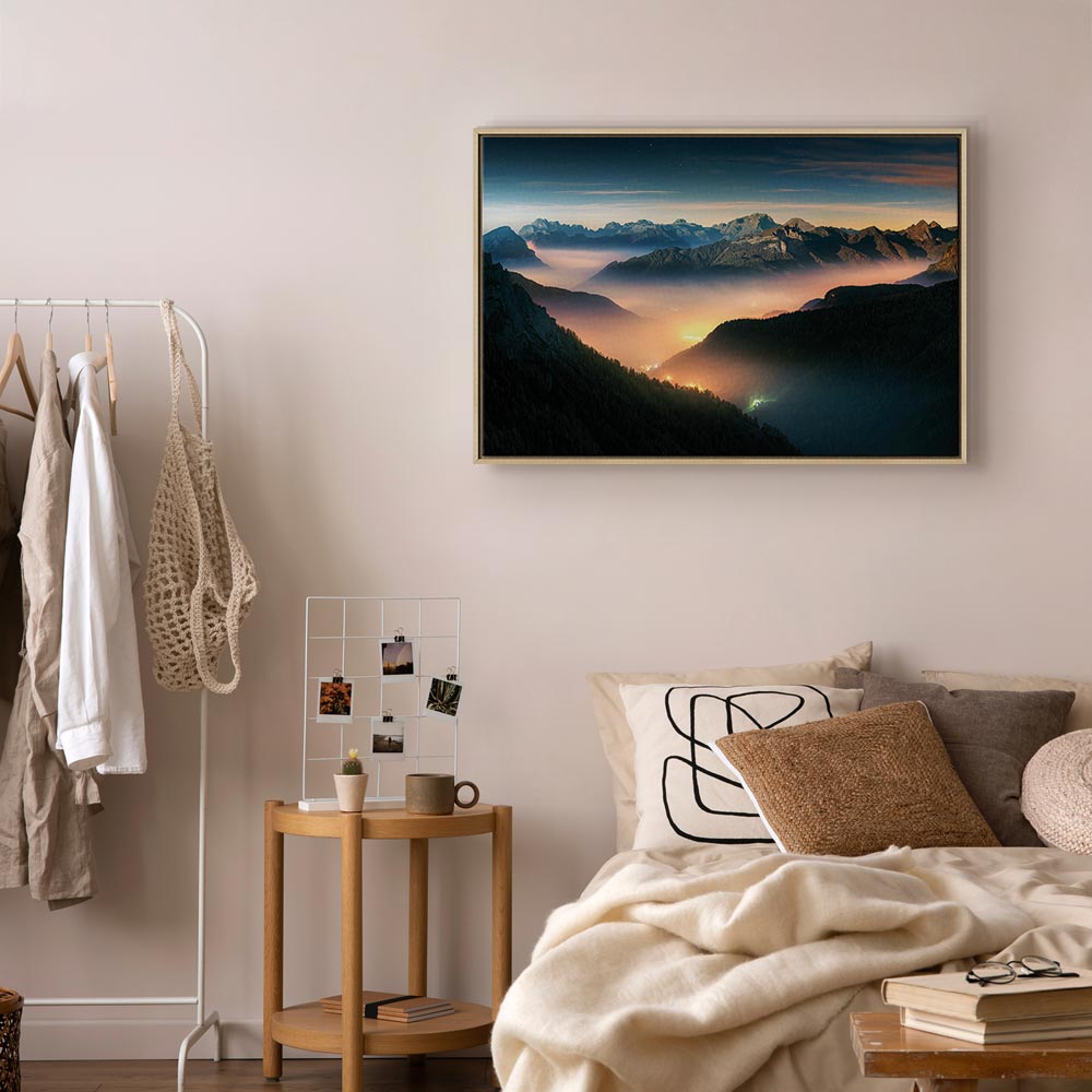 Misty Mountain Clouds Landscape Canvas Print