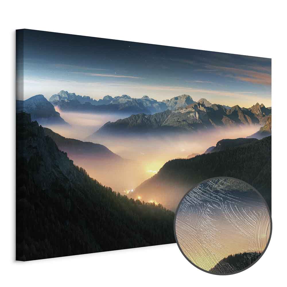 Misty Mountain Clouds Landscape Canvas Print
