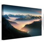 Misty Mountain Clouds Landscape Canvas Print